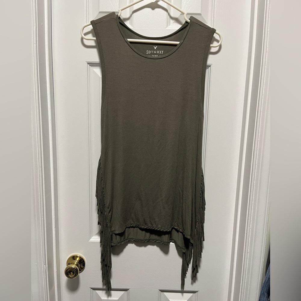 American Eagle fringe top